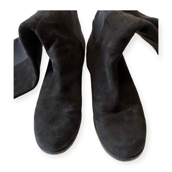 Stuart Weitzman‎ Over the Knee Black Suede/Stretch 50/50 Boots, Size 6M - Picture 12 of 15